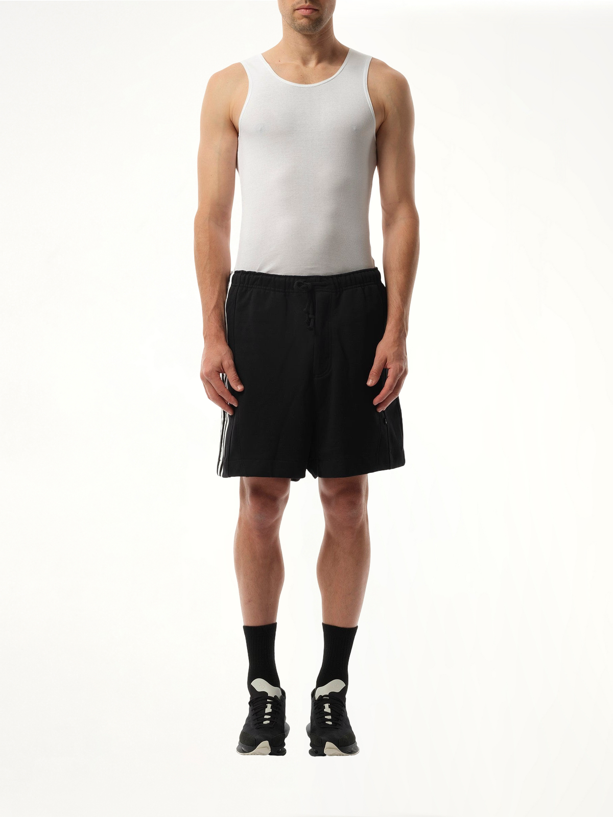 Football Cutout Shorts in Black