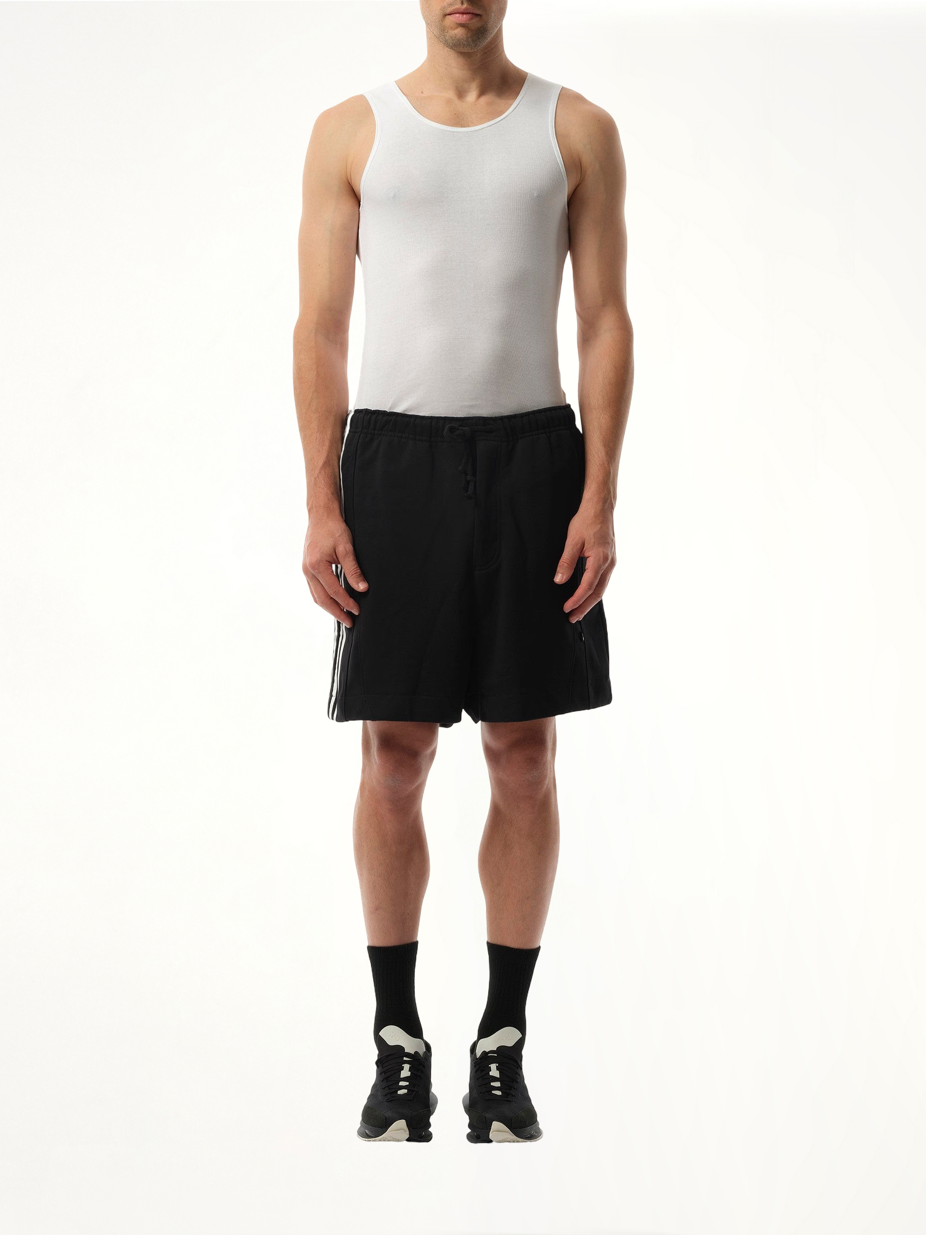 Football Cutout Shorts in Black