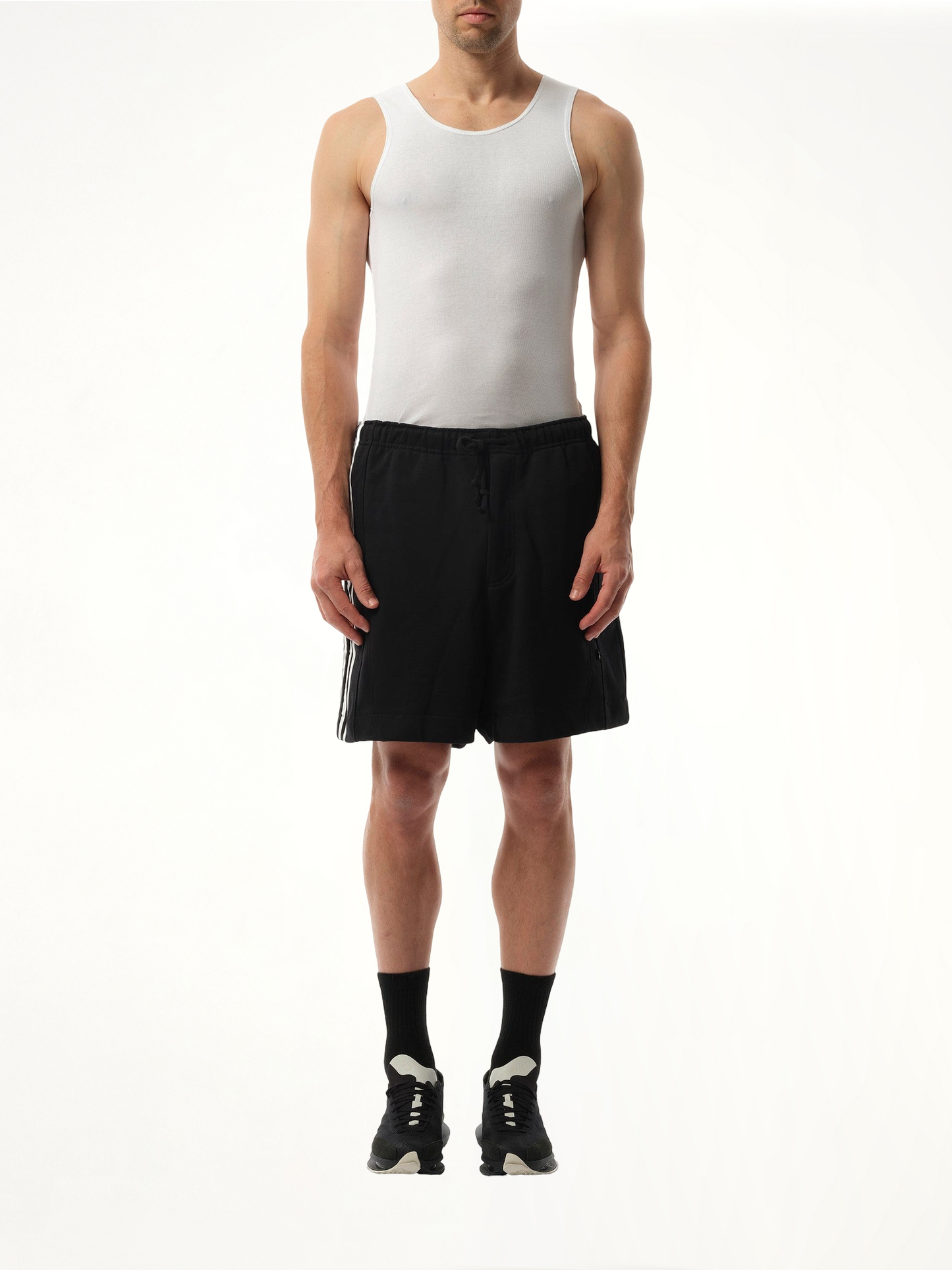 Football Cutout Shorts in Black