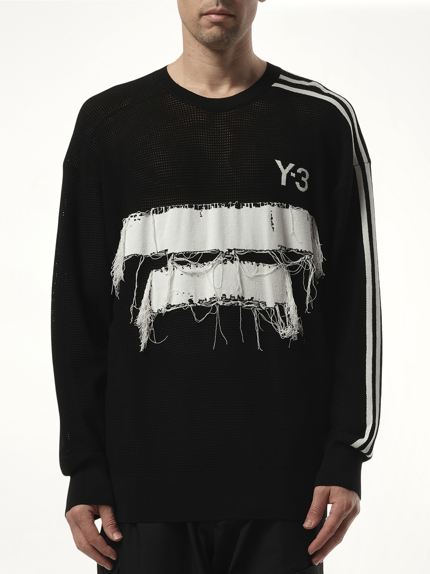 Logo Frayed Sweatshirt in Black
