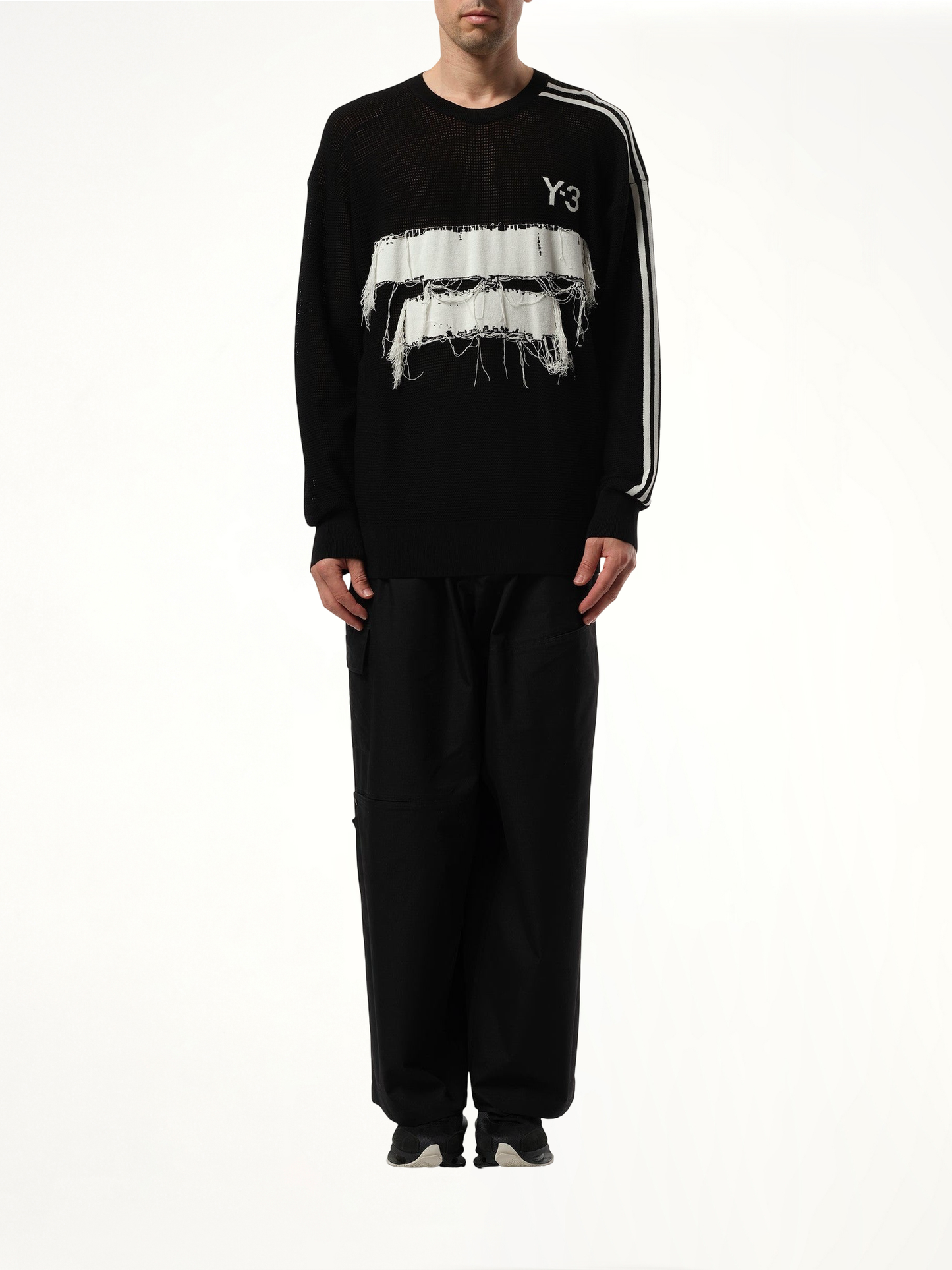 Logo Frayed Sweatshirt in Black