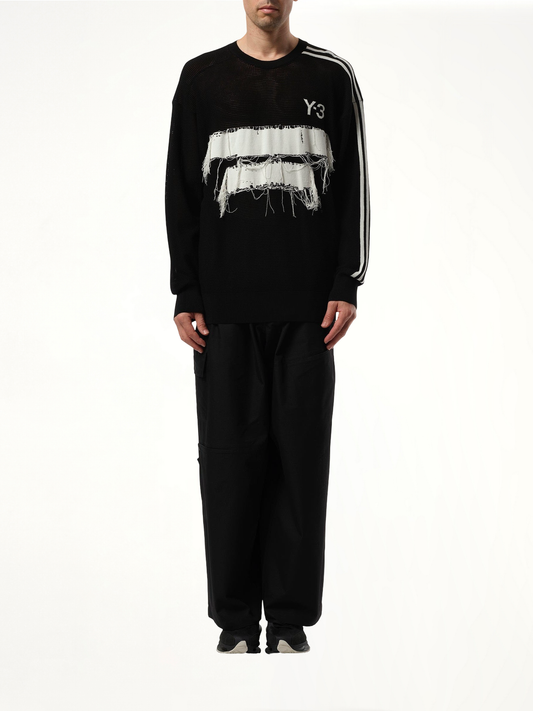 Logo Frayed Sweatshirt in Black