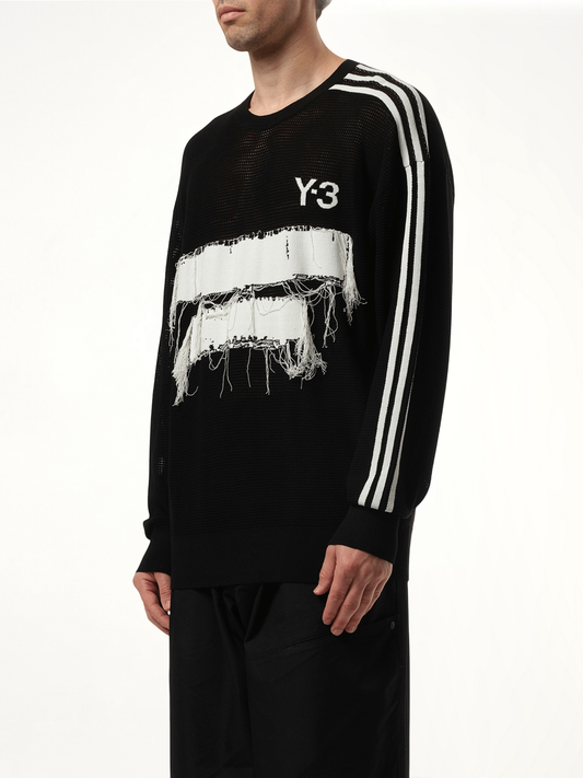 Logo Frayed Sweatshirt in Black