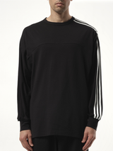 3 Stripe Long Sleeve T-Shirt in Black