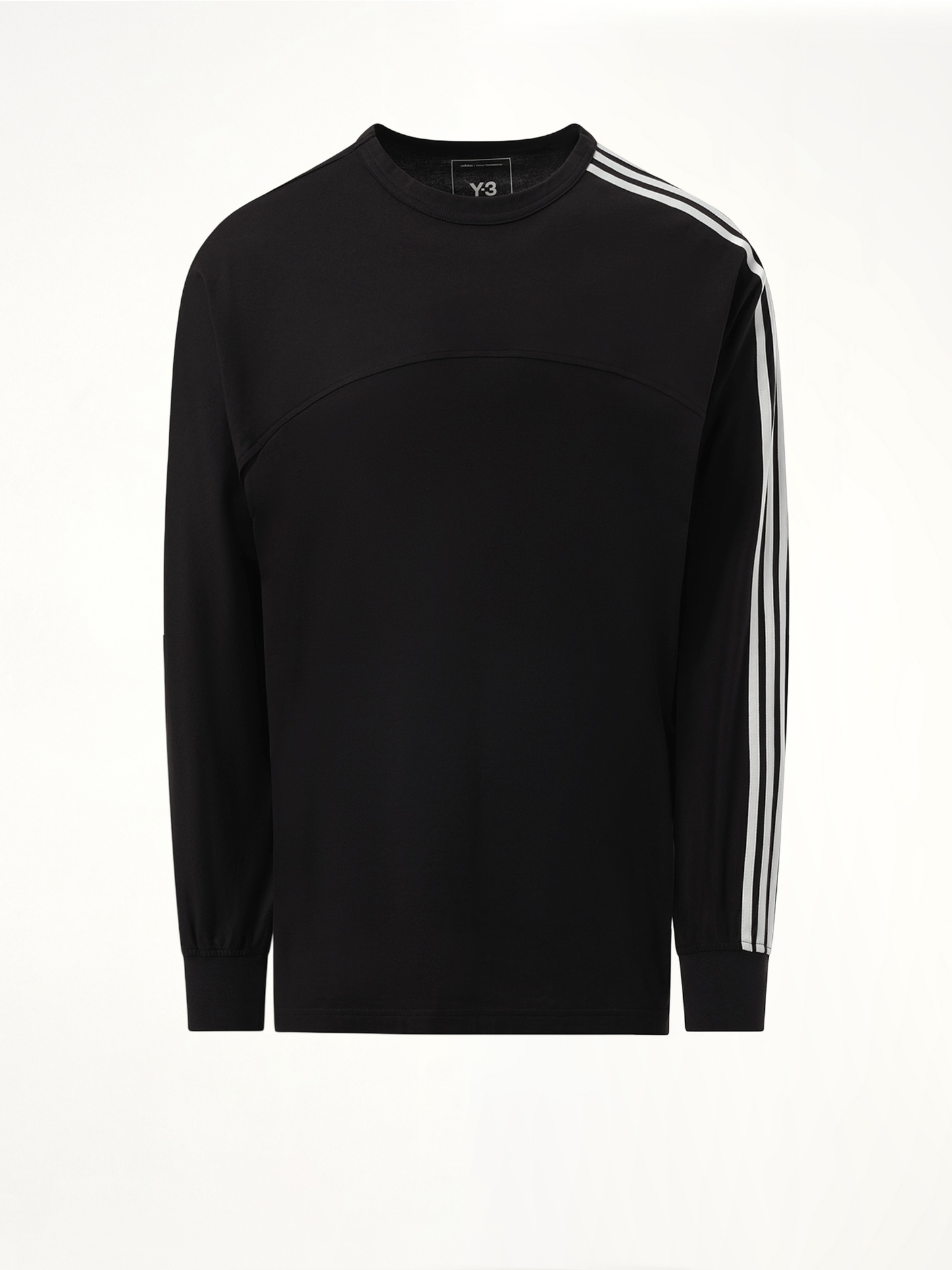 3 Stripe Long Sleeve T-Shirt in Black