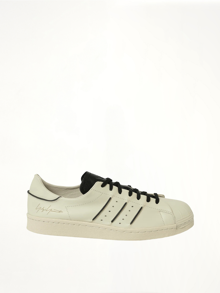 Y-3 Superstar in Talc/Black Side View | Y-3