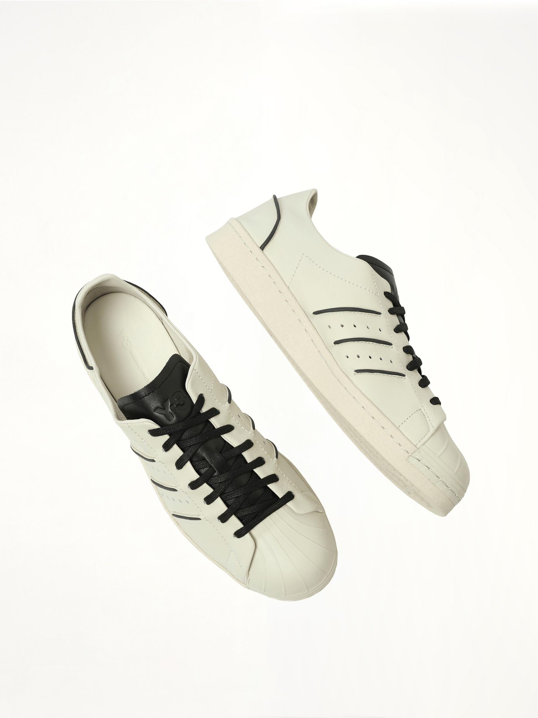 Y-3 Superstar in Talc/Black Top View | Y-3