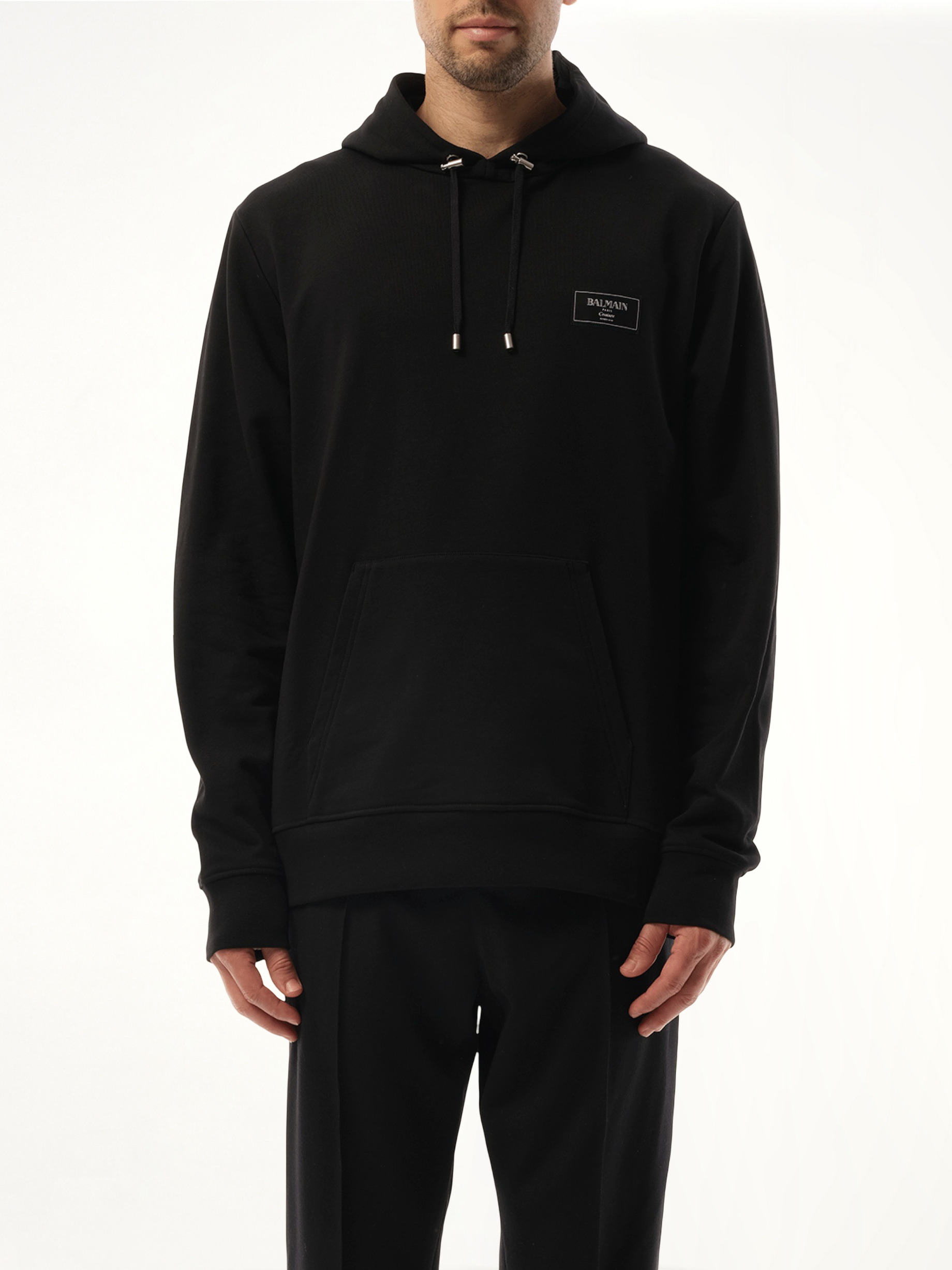 Couture Label Hoodie in Black