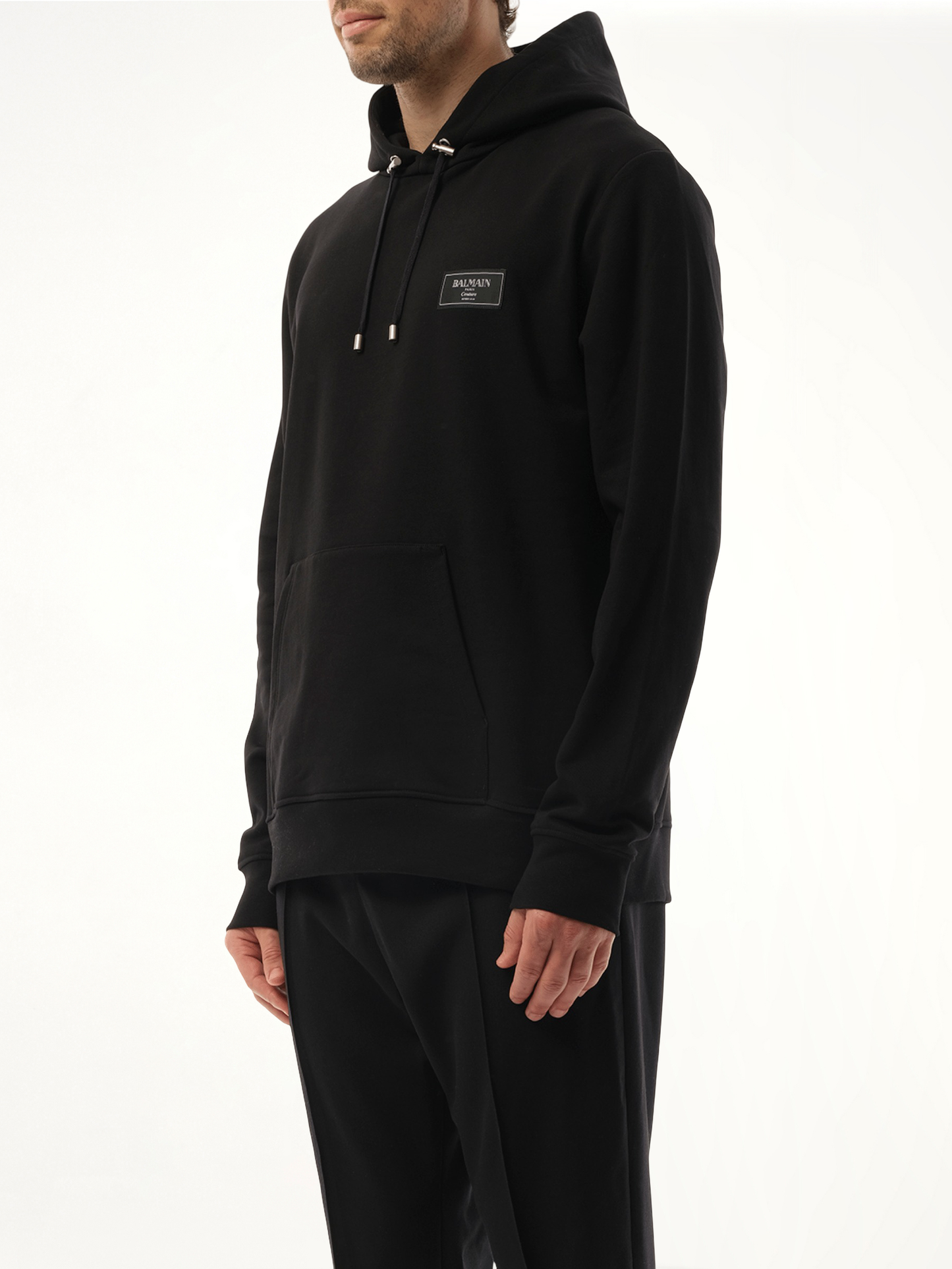 Couture Label Hoodie in Black