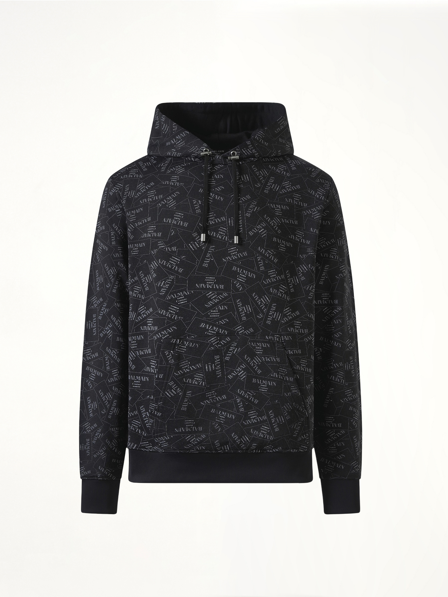 Allover Couture Label Hoodie in Black/White