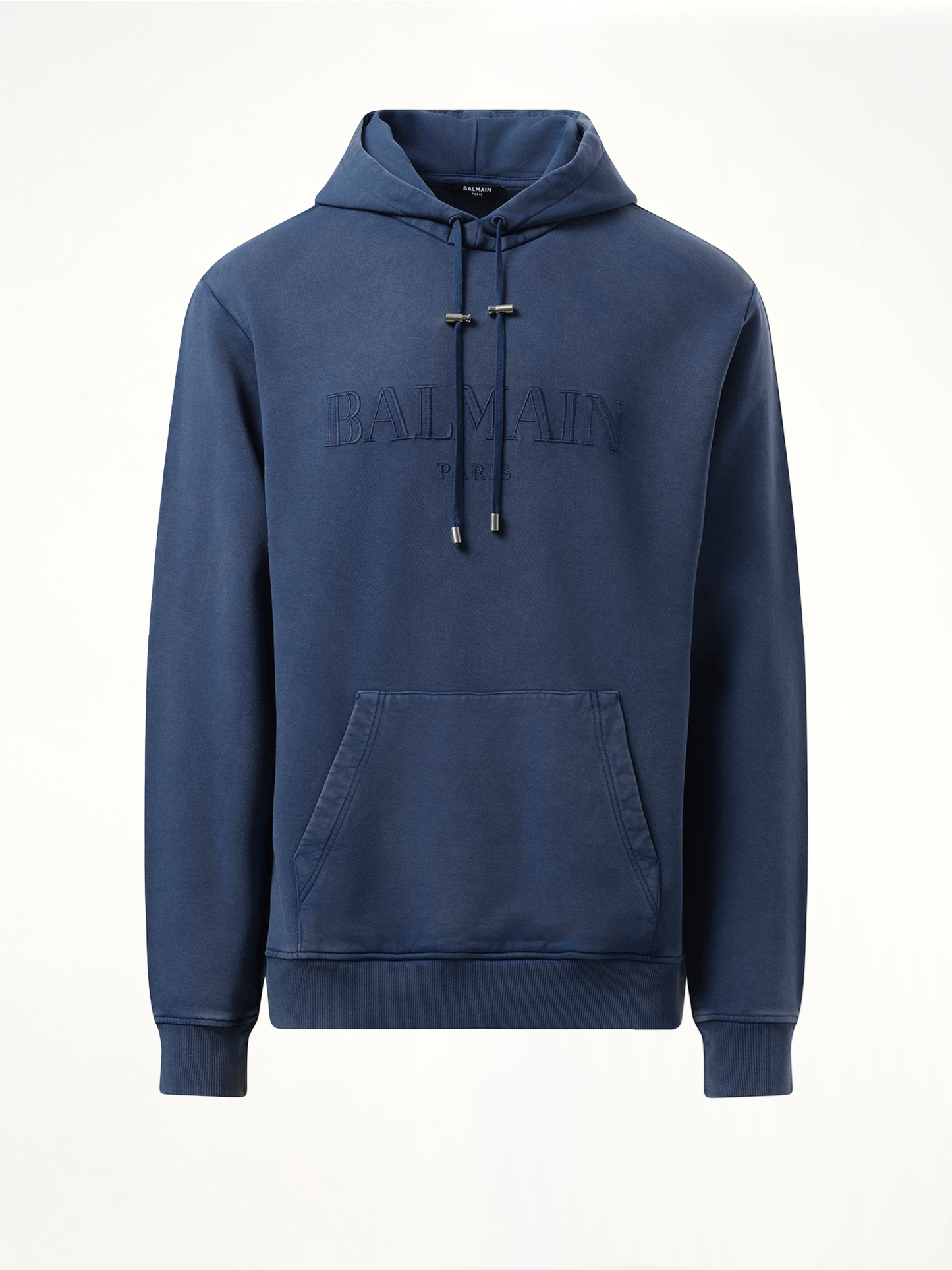Balmain Vintage Emb Hoodie in Blue