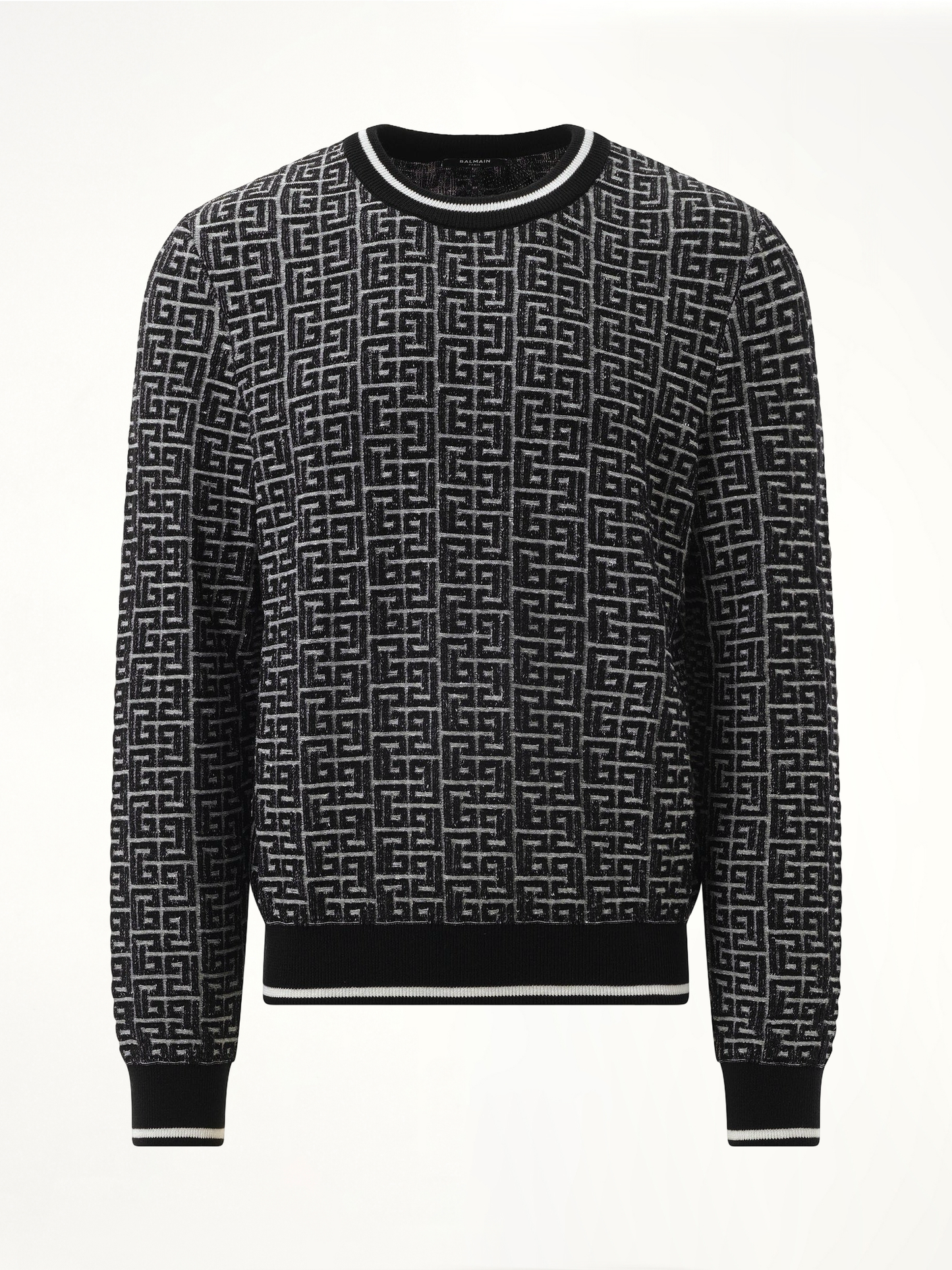 3D Monogram Vanise Knit Sweater in White/Black