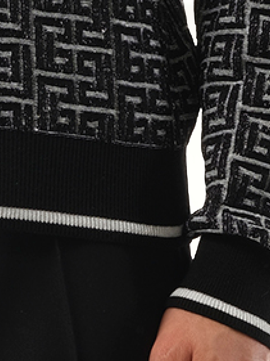 3D Monogram Vanise Knit Sweater in White/Black