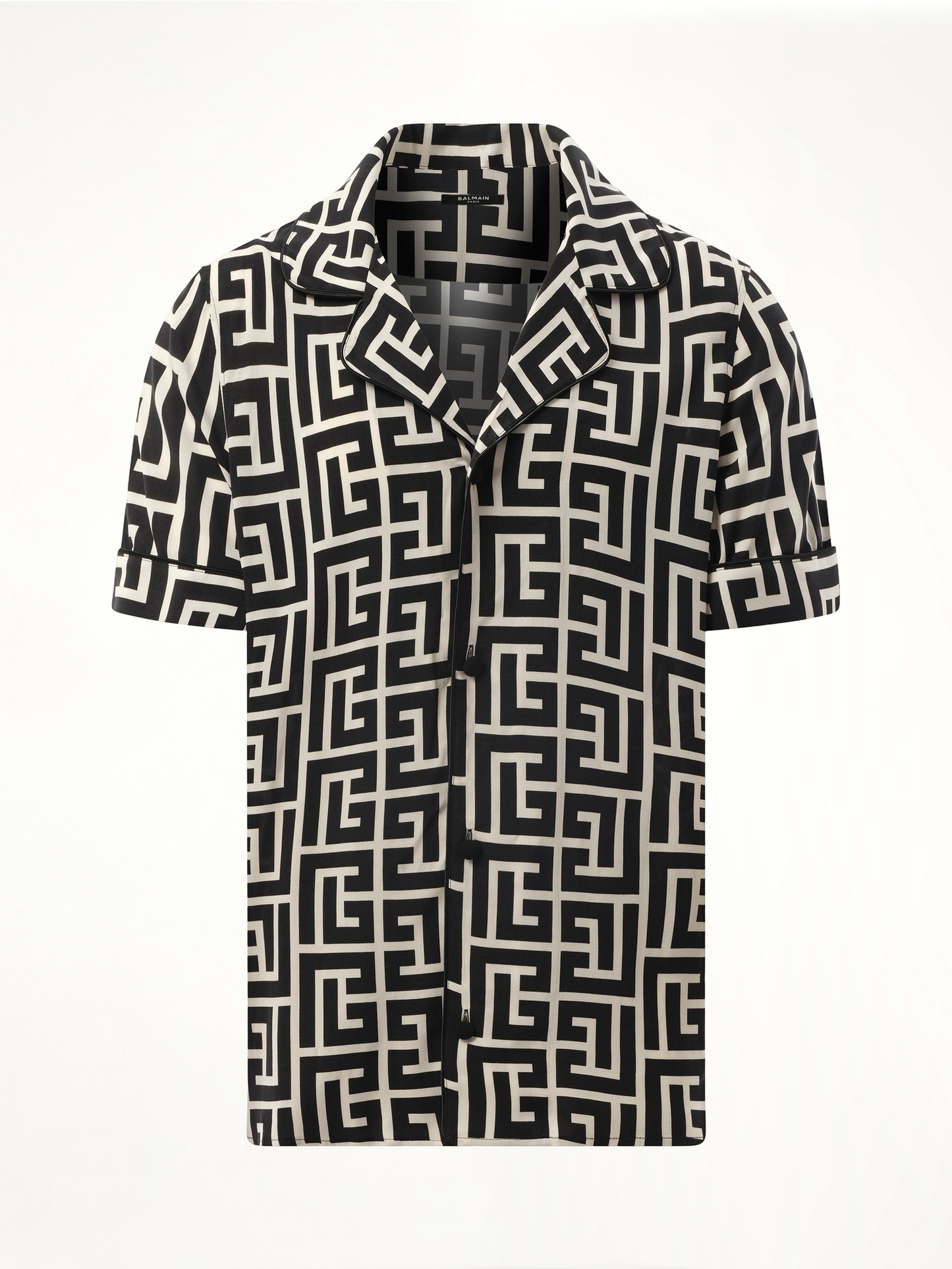 Macro Monogram Pyjama Shirt in Ivory/Black