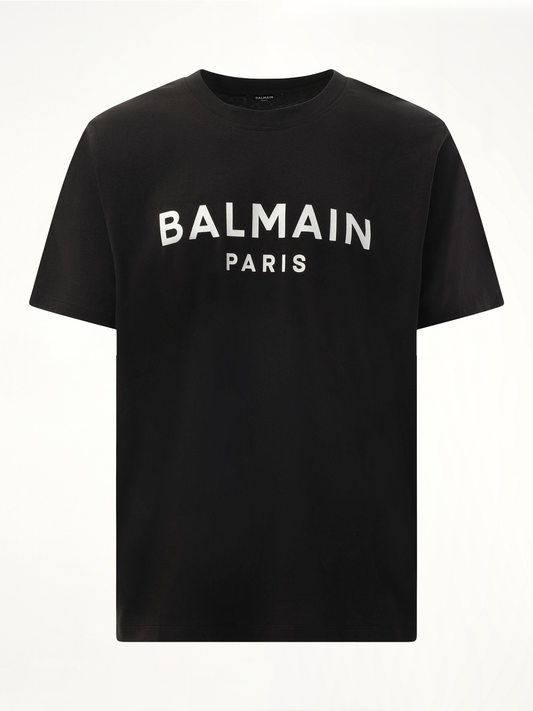 Balmain Print Reg Fit T-Shirt in Black/White