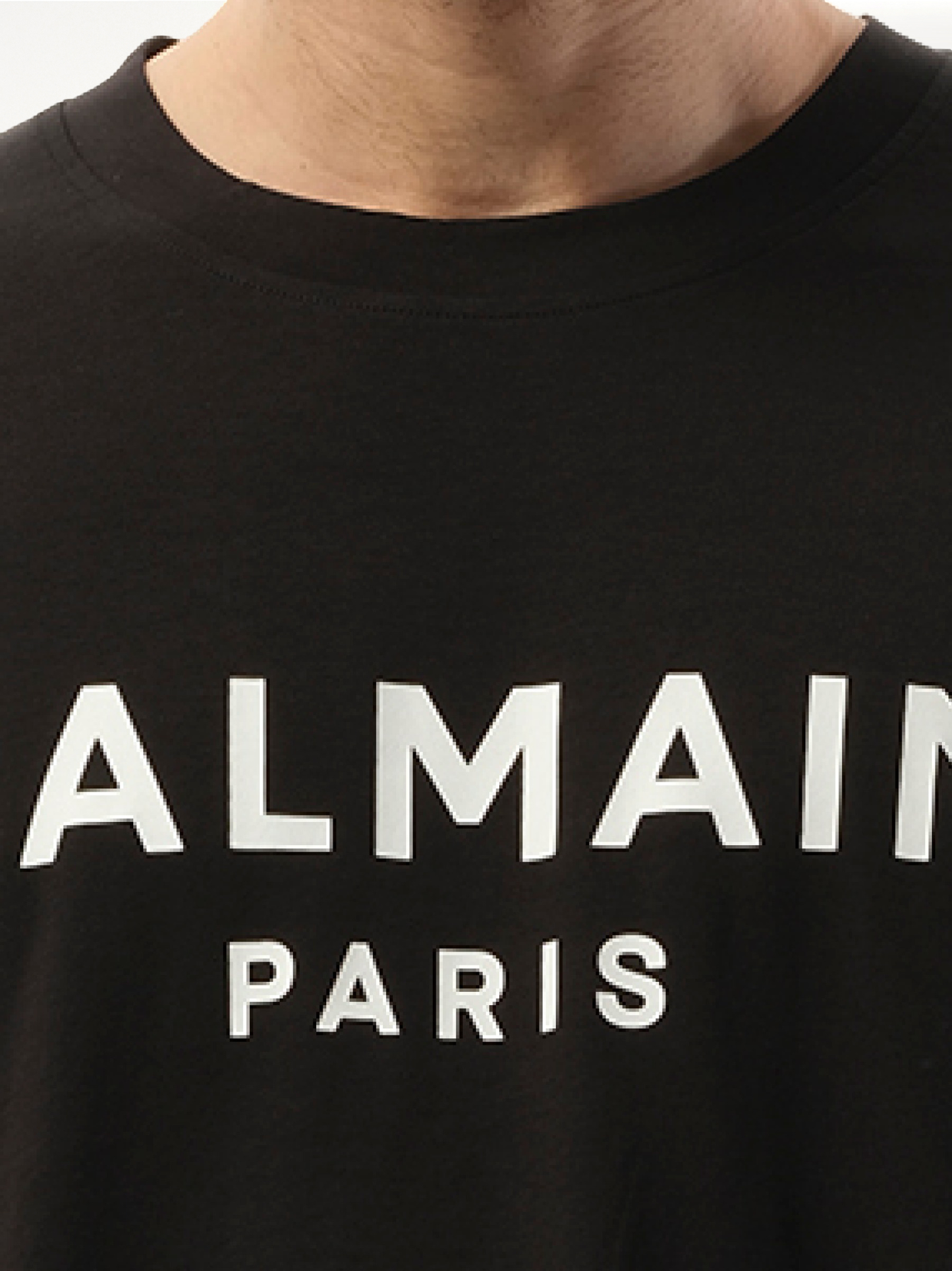 Balmain Print Reg Fit T-Shirt in Black/White