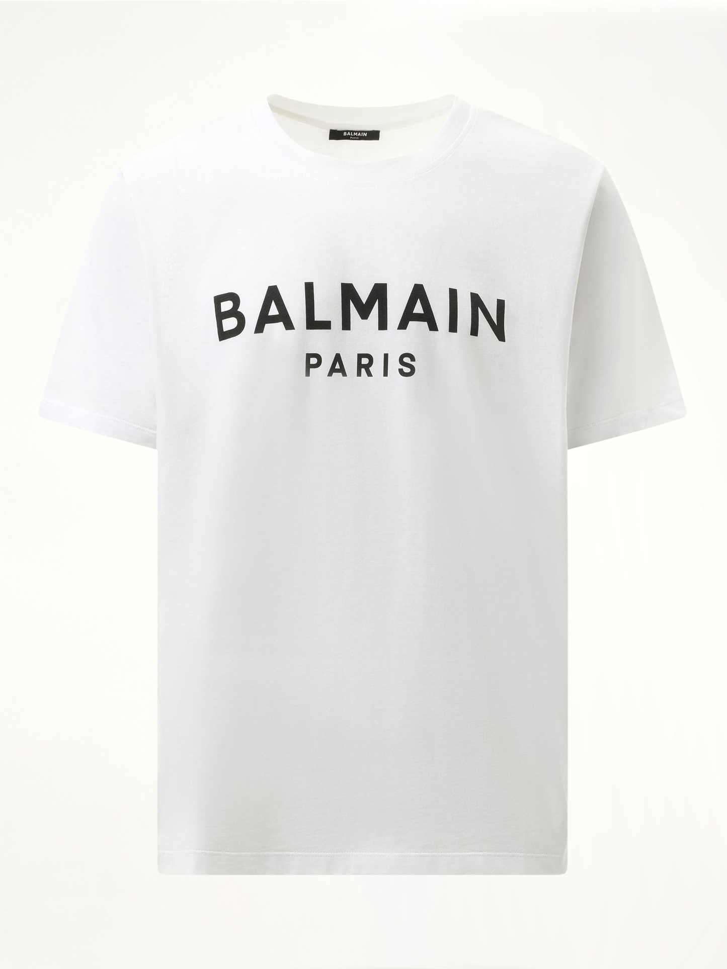 Balmain Print Reg Fit T-Shirt in White/Black