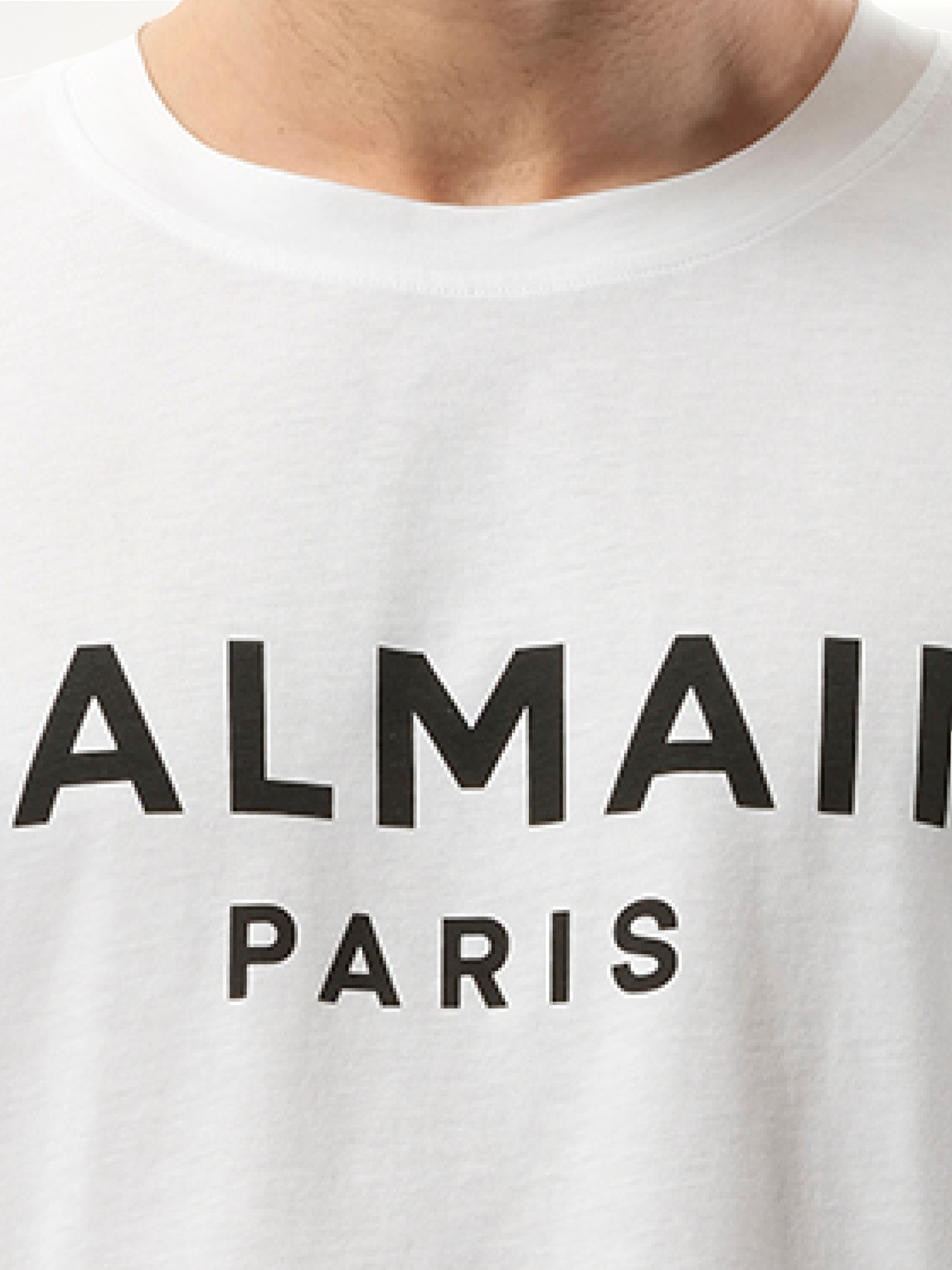 Balmain Print Reg Fit T-Shirt in White/Black