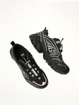 Cosmic Dust Sneaker in Black/Silver Top View | BALMAIN
