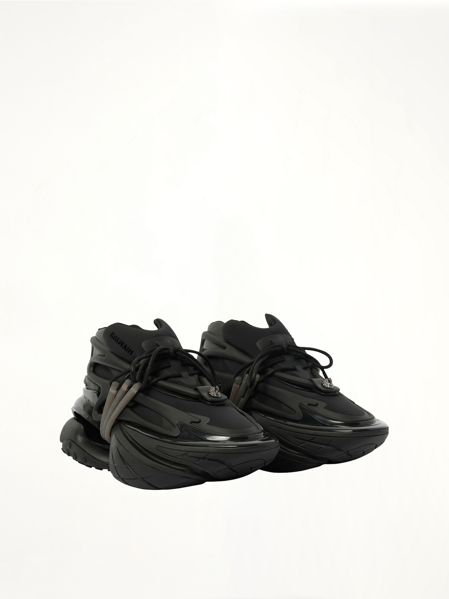 Unicorn Low Neoprene Sneaker in Black Front View | BALMAIN