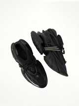 Unicorn Low Neoprene Sneaker in Black Top View | BALMAIN
