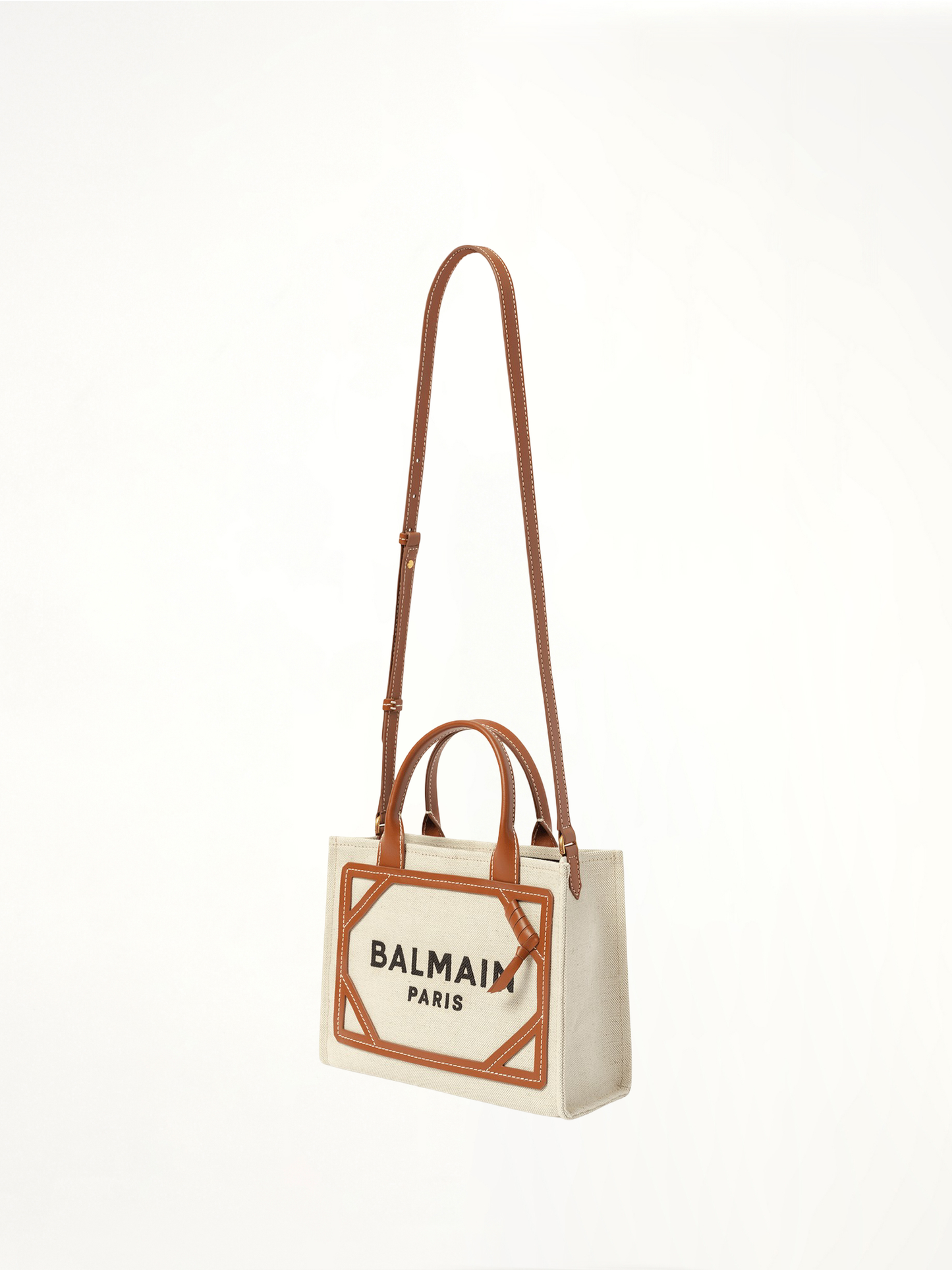 B-Army Small Canvas  Shopper Bag in Natural/Brown