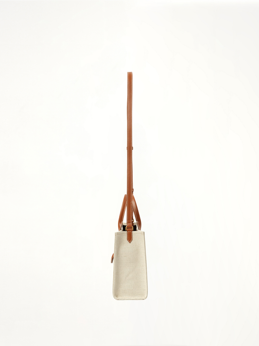 B-Army Small Canvas  Shopper Bag in Natural/Brown