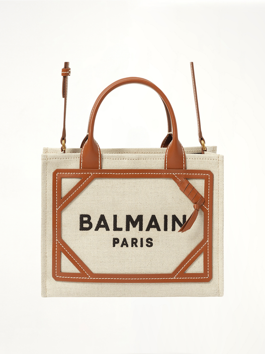 B-Army Small Canvas  Shopper Bag in Natural/Brown