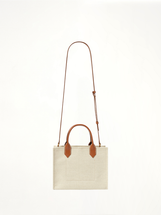 B-Army Small Canvas  Shopper Bag in Natural/Brown
