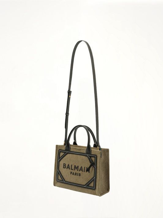 B-Army Small Canvas Shopper Bag in Khaki/Black