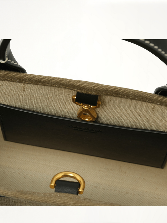 B-Army Small Canvas Shopper Bag in Khaki/Black