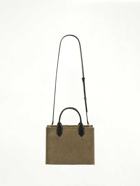 B-Army Small Canvas Shopper Bag in Khaki/Black