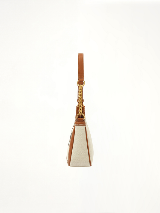 B-Army Shoulder Canvas Bag in Natural/Brown