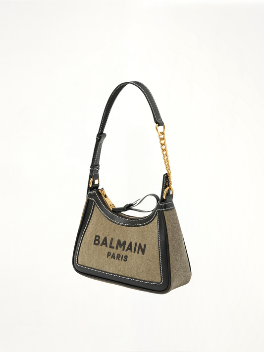 B-Army Shoulder Canvas Bag in Khaki/Black