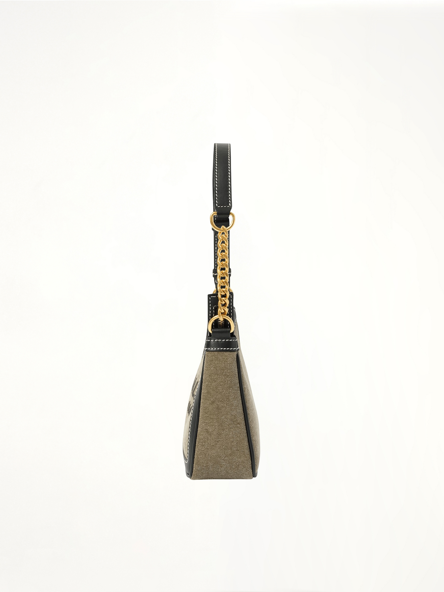 B-Army Shoulder Canvas Bag in Khaki/Black