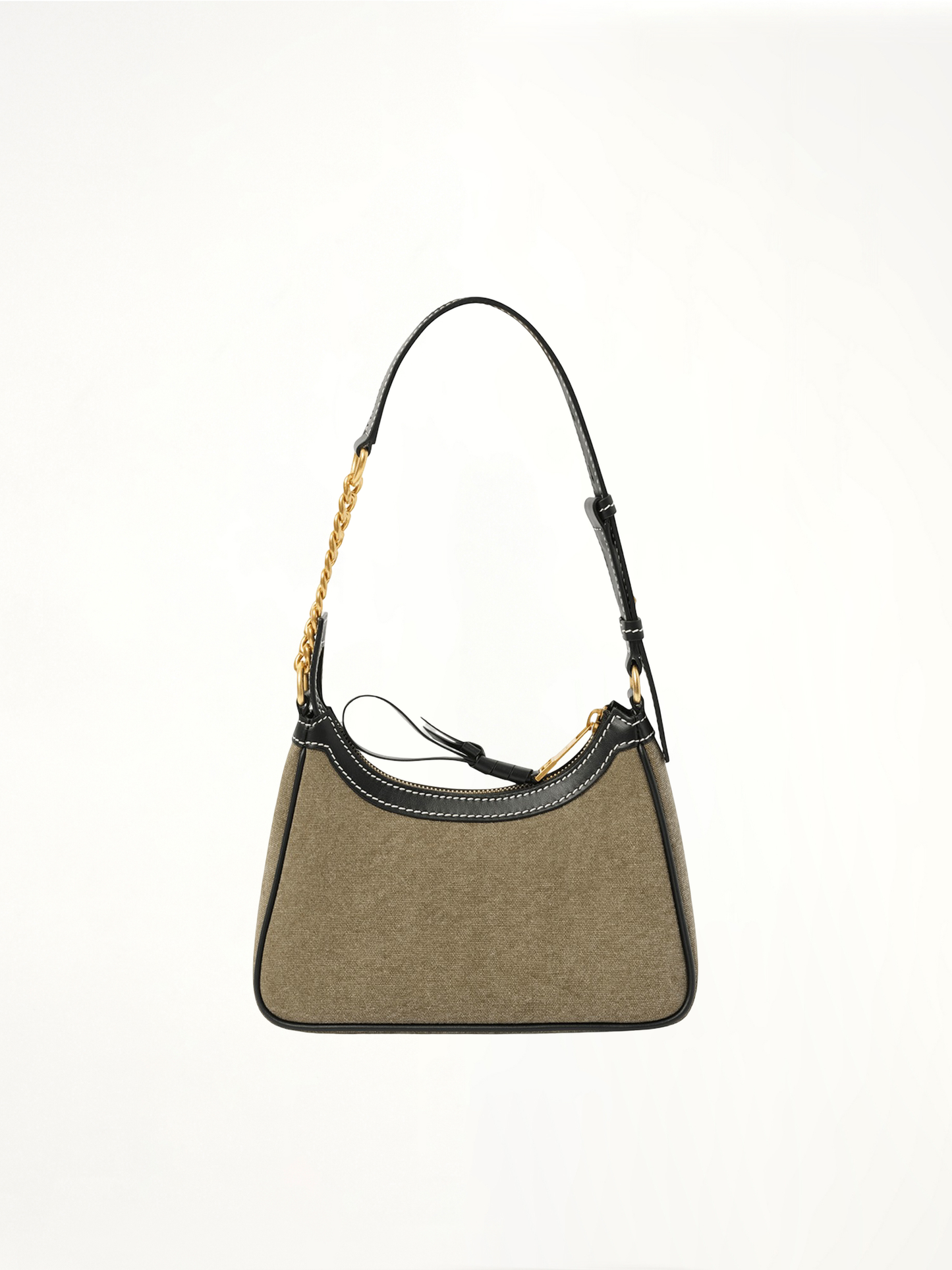 B-Army Shoulder Canvas Bag in Khaki/Black