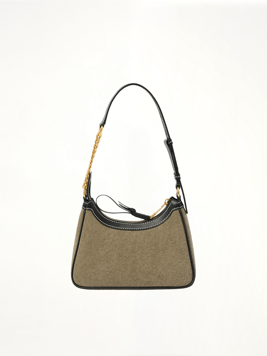 B-Army Shoulder Canvas Bag in Khaki/Black