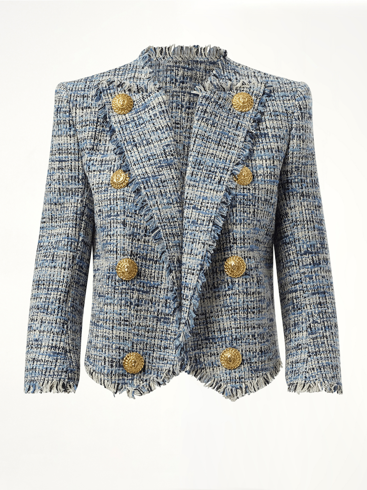 Side To Side Tweed Spencer Jacket in Blue