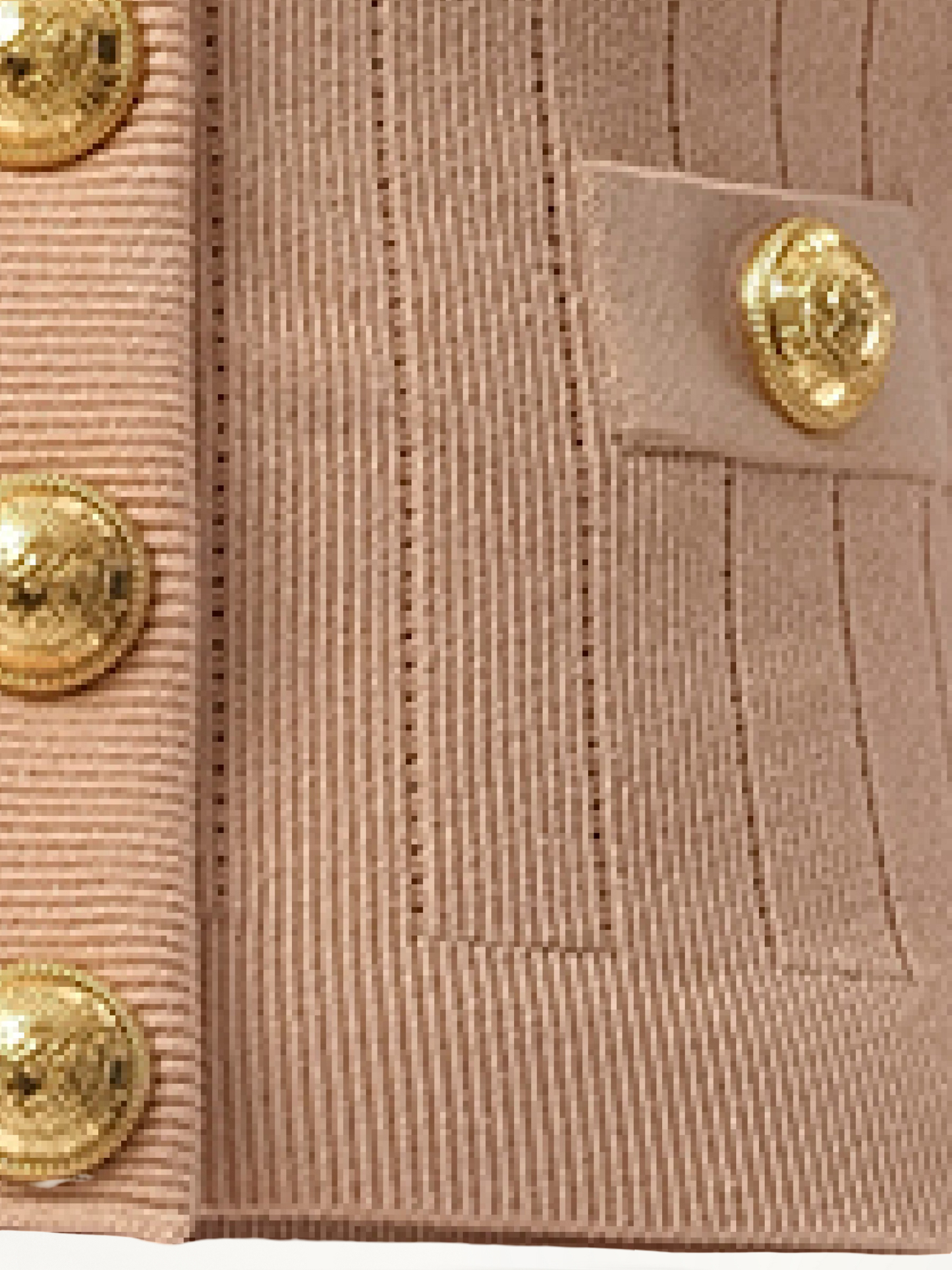 V-Neck 2 Pockets Buttoned Knit Cardigan in Nude Rose