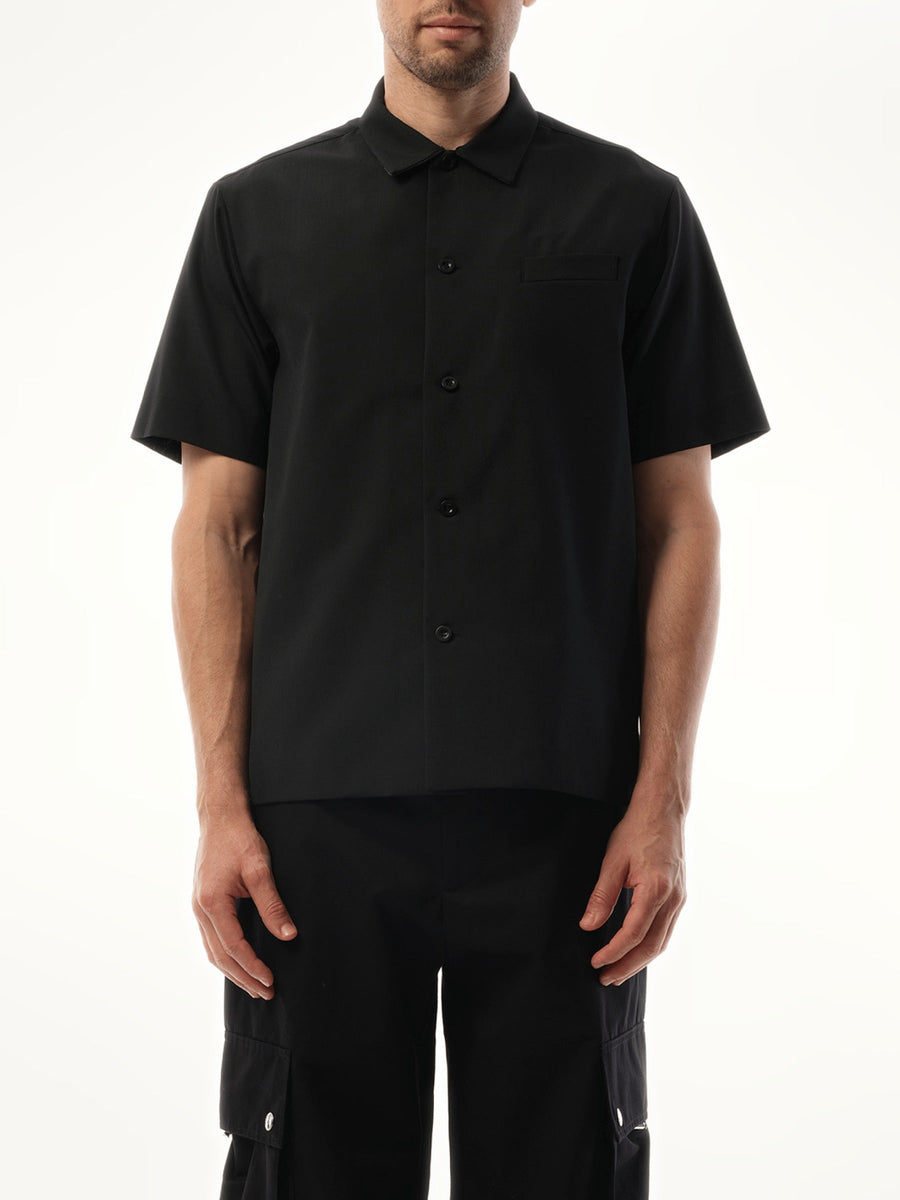 Sacai Cotton Suiting Shirt in Black