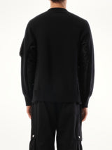 Sacai Sponge Sweat Nylon Twill Sweatshirt in Black