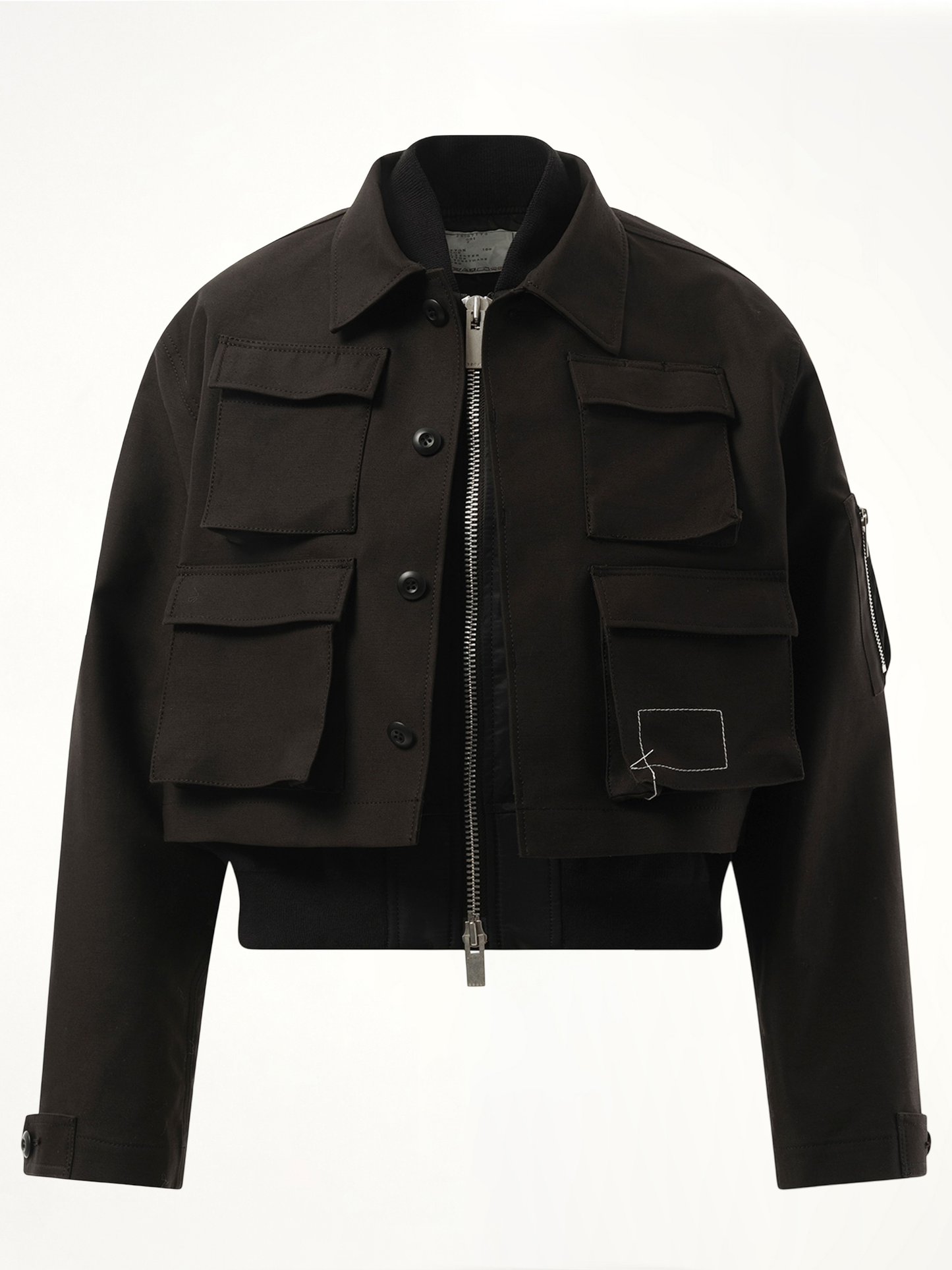 WTAPS Cotton Back Satin x Nylon Twill Jacket in Black