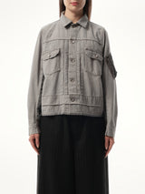 Sacai Denim x Nylon Twill Jacket in Gray