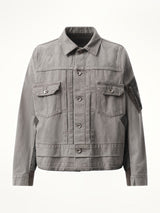 Sacai Denim x Nylon Twill Jacket in Gray