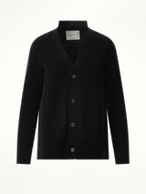 Sacai Cotton Knit x Cotton Poplin Cardigan in Black