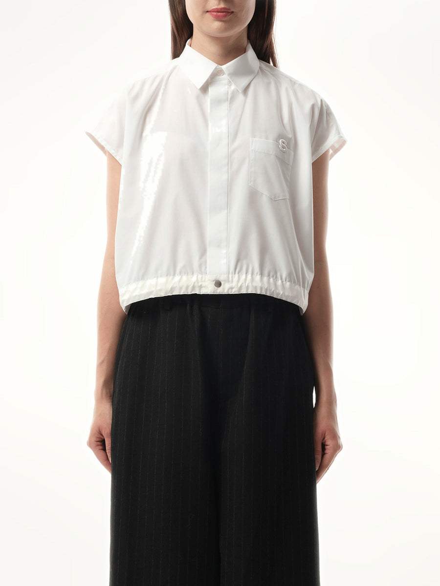 Sacai S Cotton Poplin Shirt in Off White