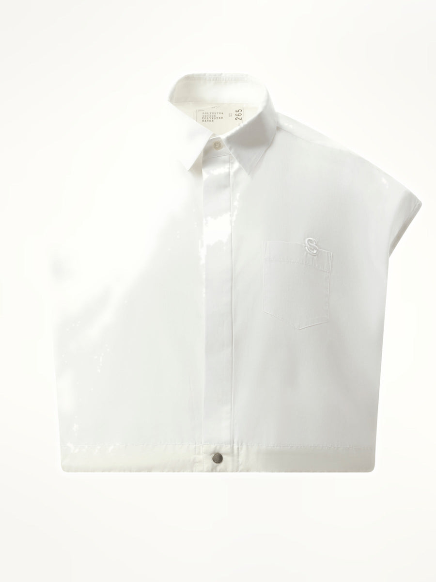 Sacai S Cotton Poplin Shirt in Off White