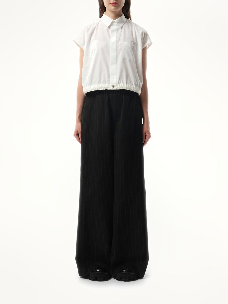 Sacai S Cotton Poplin Shirt in Off White