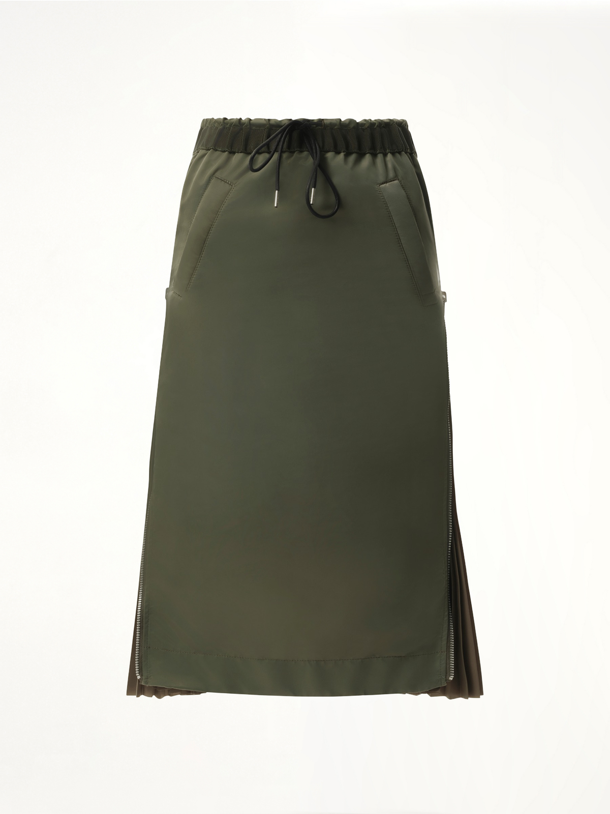 SACAI Nylon Twill Skirt in Khaki | MARAIS — MARAIS