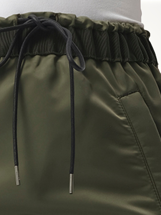 Nylon Twill Skirt in Khaki